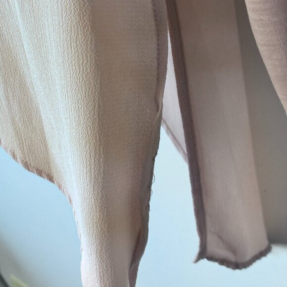 Zara Asymmetrical Long Sleeve Top Dusty Pink/Beige - Size Small - Picture 5 of 10